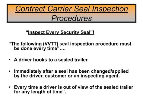 user seal tested|user seal inspection procedure.